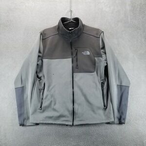The North Face Jacket Mens L Gray Apex Risor Softshell Windwall Full Zip Pockets
